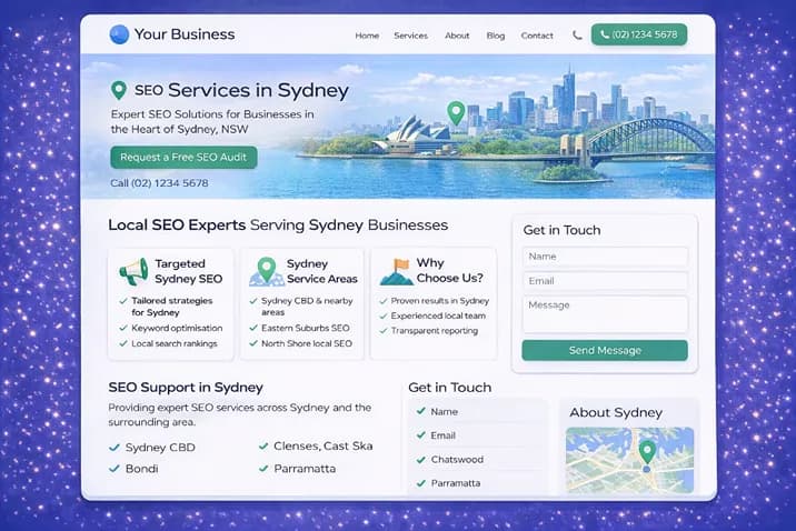 City-specific service page supporting local search visibility