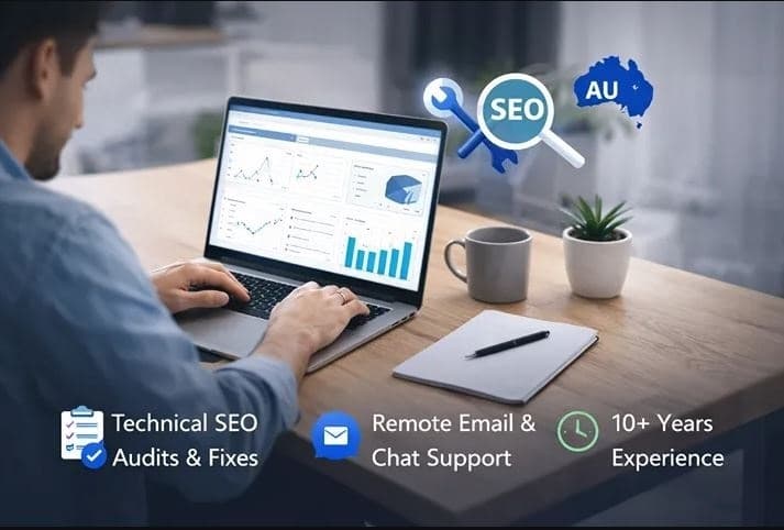 Technical dashboard showing crawl data, keyword rankings, and site performance metrics