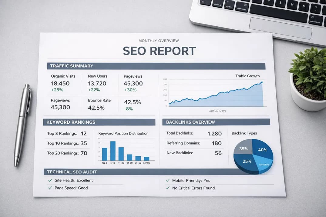 White label SEO report ready for agency delivery with no third-party attribution