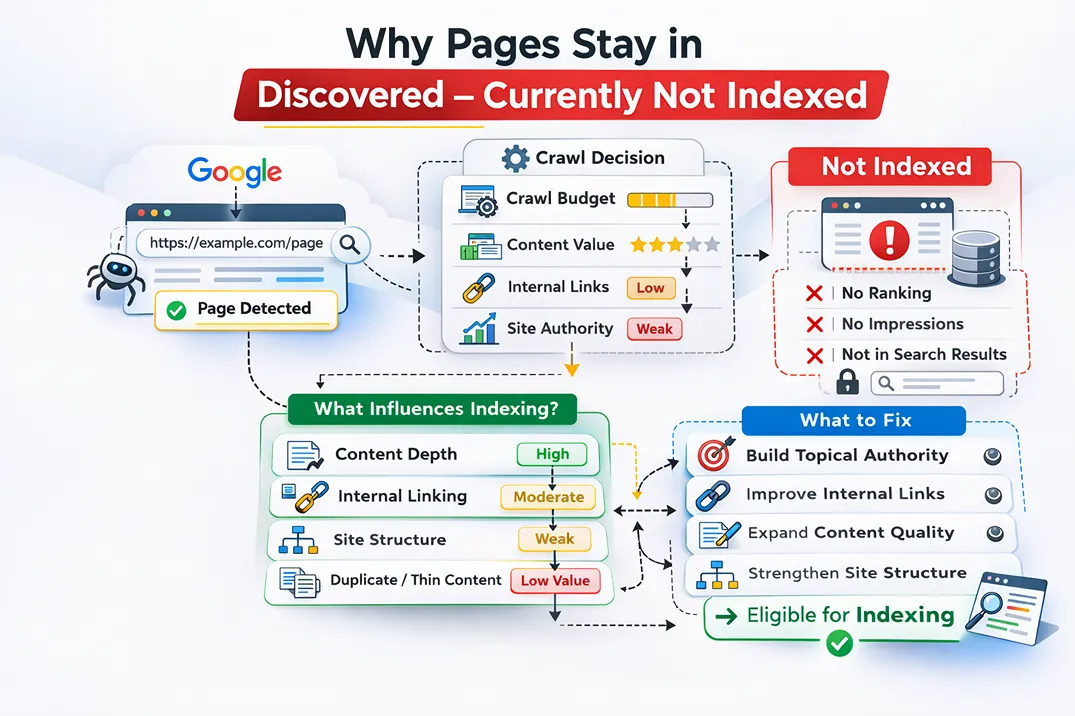Why Pages Stay in Discovered Currently Not Indexed