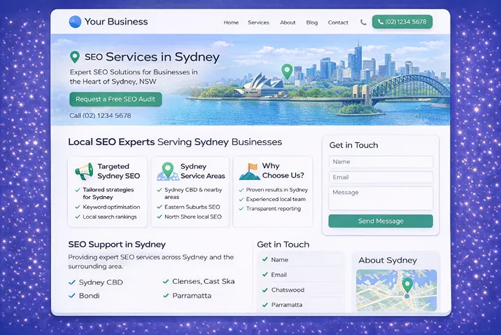 City-specific service page supporting local search visibility