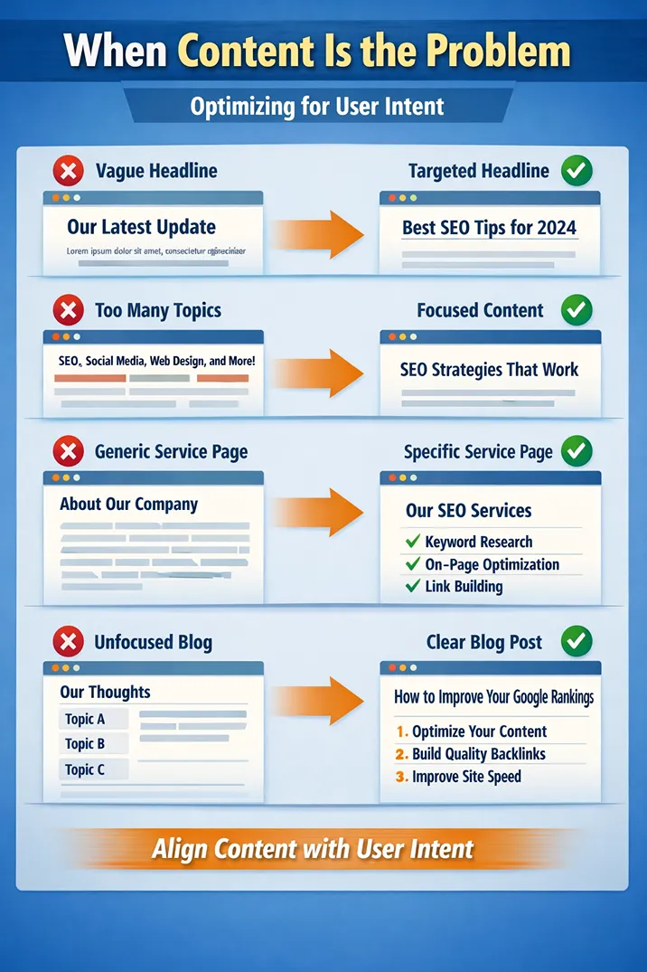 Content optimisation process showing page structure and intent alignment