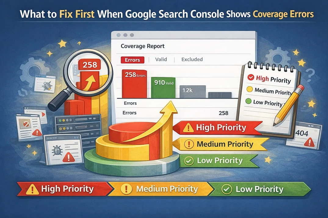 What to Fix First When Google Search Console Shows Coverage Errors