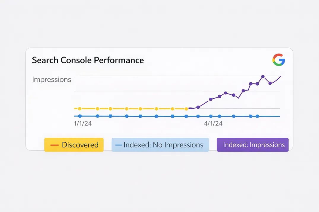 Simulated graph showing impressions trend