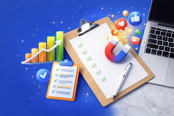 SEO content writing strategy with growth metrics and engagement tracking